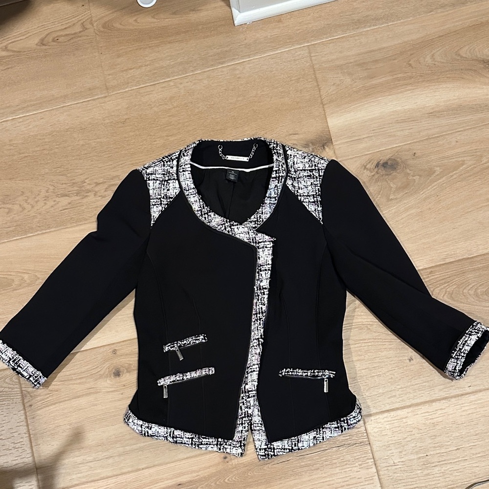 White House Black Market Black and White Blazer